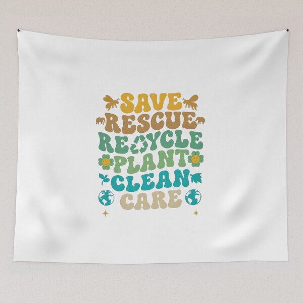 Item preview, Earth Day Save Rescue Recycle Plant Clean Care — Eco Message designed and sold by artcultreone.