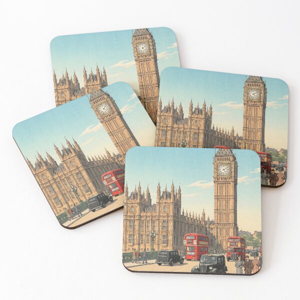 Item preview, The Big Ben Clock Tower Japanese Woodblock Print designed and sold by Takeda-art.