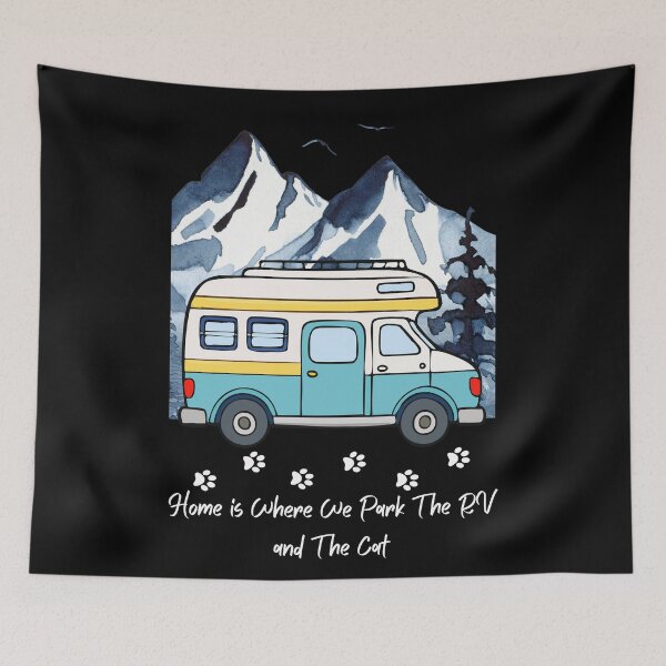 Item preview, Home is Where We Park The RV and The Cat. RV and Cat design designed and sold by SofikoDesigns.