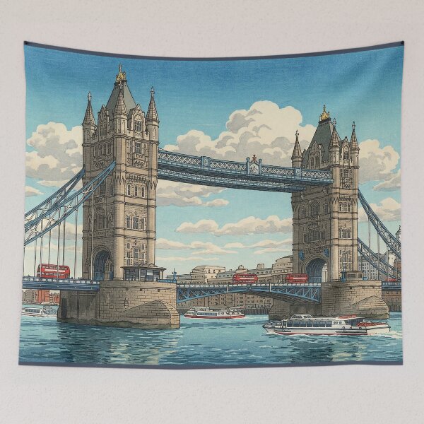 Item preview, London Tower Bridge Japanese Woodblock Print designed and sold by Takeda-art.