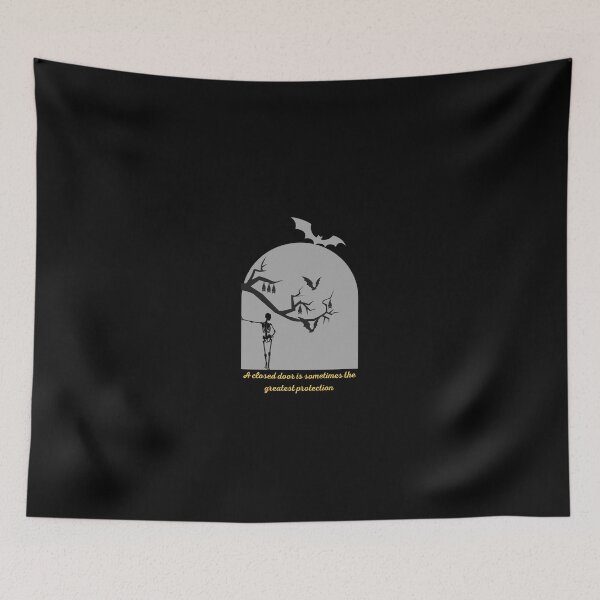 Item preview, Skeleton Guardian at the Closed Door – Protect Your Peace Art designed and sold by زينتريتي.