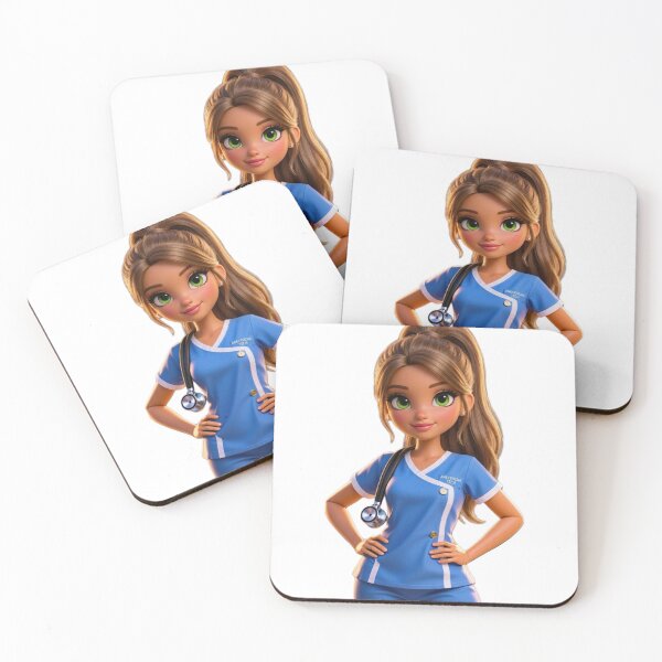 Item preview, Anesthesia Tech Sticker – Cute Cartoon Healthcare Worker in Blue Scrubs, Anesthesia Technician Illustration designed and sold by rightdesign25.