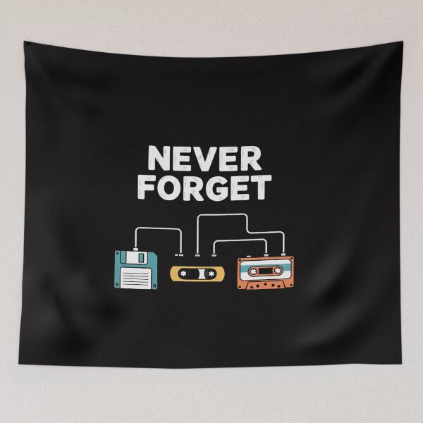 Item preview, Never Forget VHS Tape Cassette Floppy Disk - 80s & 90s Gift designed and sold by ConceptThena.