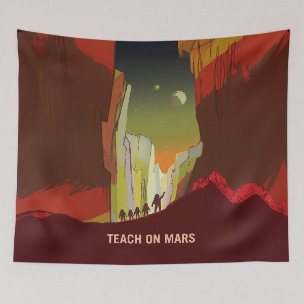 Item preview, Nerdy Teach on Mars NASA Vintage Recruitment Poster designed and sold by MathWare MathClips.