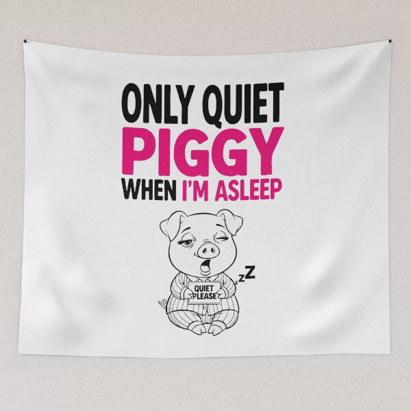 Item preview, Only Quiet Piggy When I’m Asleep designed and sold by damelinen.