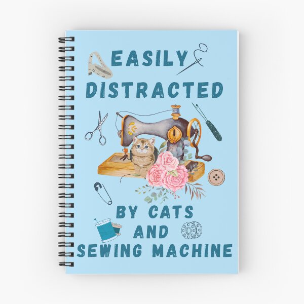 Item preview, Easily Distracted By Cats And Sewing - A Cat Sewing designed and sold by Wiss2Arts.