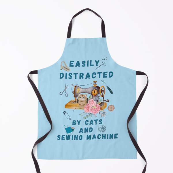 Item preview, Easily Distracted By Cats And Sewing - A Cat Sewing designed and sold by Wiss2Arts.