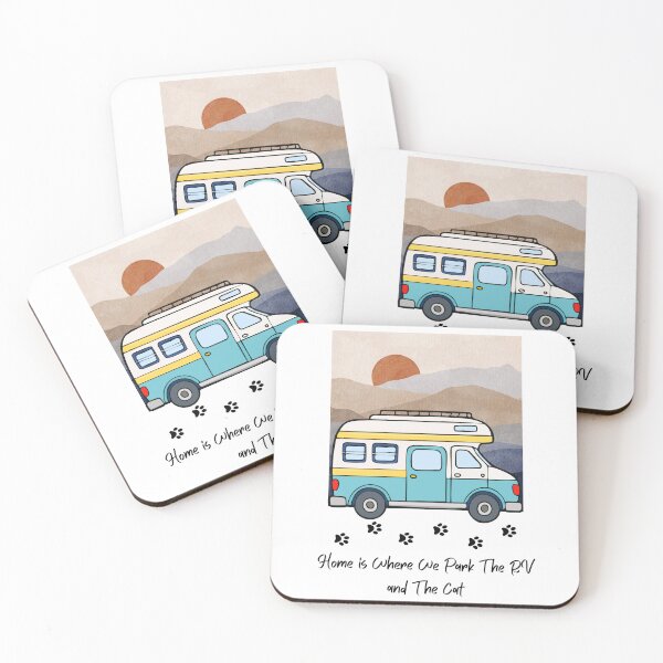 Item preview, Home is Where We Park The RV and The Cat. RV and Cat design designed and sold by SofikoDesigns.