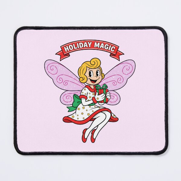 Item preview, Retro Christmas Rubber Hose Fairy with Holiday Gift designed and sold by SeGoArtDesign.