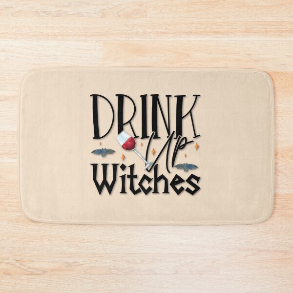 Item preview, Antique White Sand, Cottagecore - Drink Up Witches Kitchen Witch, Kitchen Witchery, Wine Witch, Wine Lover on white designed and sold by Alaska Magick.