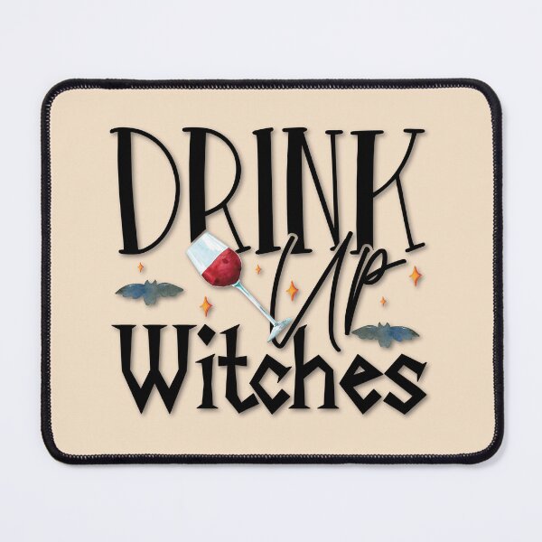 Item preview, Antique White Sand, Cottagecore - Drink Up Witches Kitchen Witch, Kitchen Witchery, Wine Witch, Wine Lover on white designed and sold by Alaska Magick.