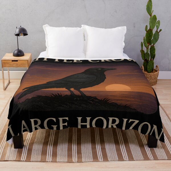 Item preview, Little Crow, Large Horizon – Gothic Crow Sunset Quote Art designed and sold by Mouraludia.