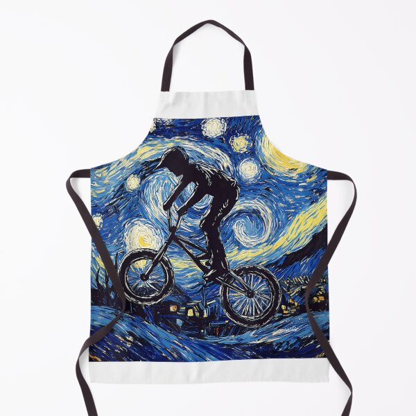 Item preview, BMX Bike Rider Starry Night Inspired T-Shirt – Artistic Cycling Freestyle Design designed and sold by jnv3436.