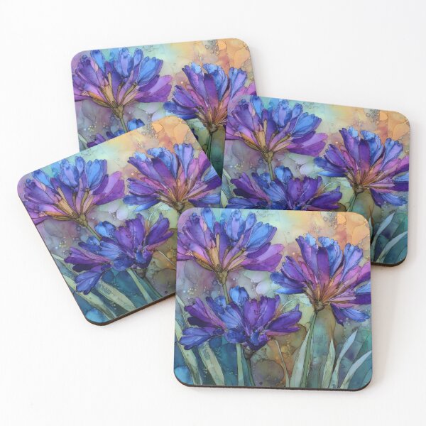 Item preview, Electric Indigo Agapanthus Alcohol Ink Art designed and sold by dawnleblanc55.