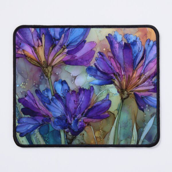 Item preview, Electric Indigo Agapanthus Alcohol Ink Art designed and sold by dawnleblanc55.