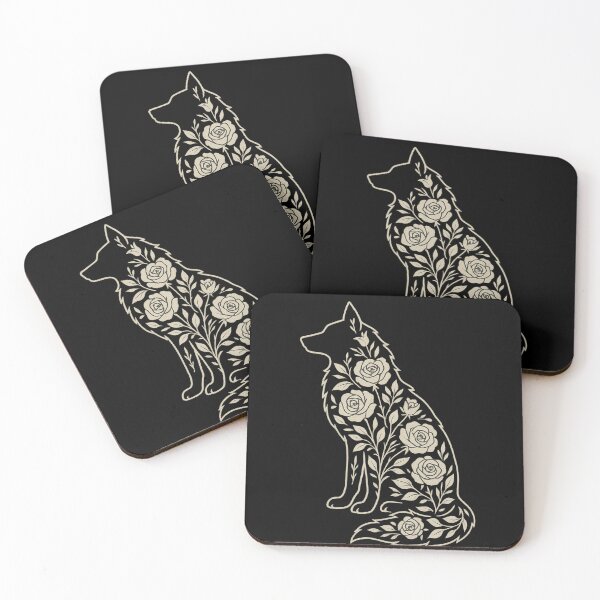 Item preview, Floral Wolf Silhouette — Gothic Rose Wolf Art — Dark Academia Aesthetic designed and sold by Mouraludia.