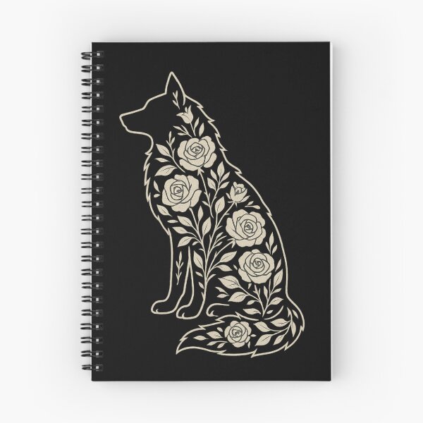 Item preview, Floral Wolf Silhouette — Gothic Rose Wolf Art — Dark Academia Aesthetic designed and sold by Mouraludia.