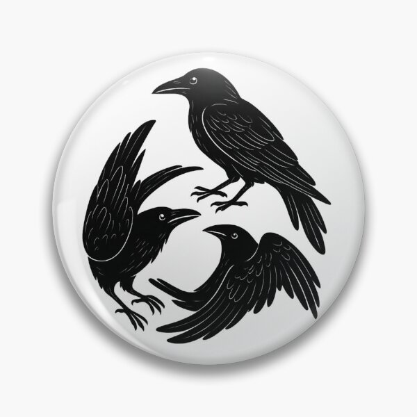 Item preview, Three Ravens Circle — Gothic Crow Symbol — Dark Academia Minimalist designed and sold by Mouraludia.