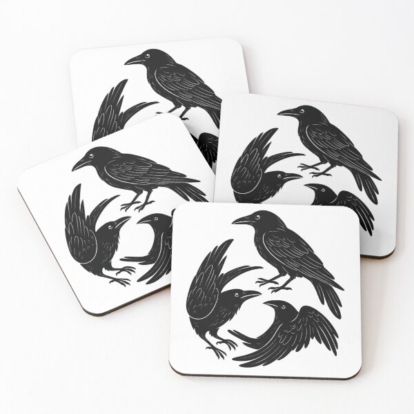 Item preview, Three Ravens Circle — Gothic Crow Symbol — Dark Academia Minimalist designed and sold by Mouraludia.