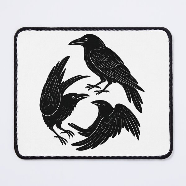 Item preview, Three Ravens Circle — Gothic Crow Symbol — Dark Academia Minimalist designed and sold by Mouraludia.