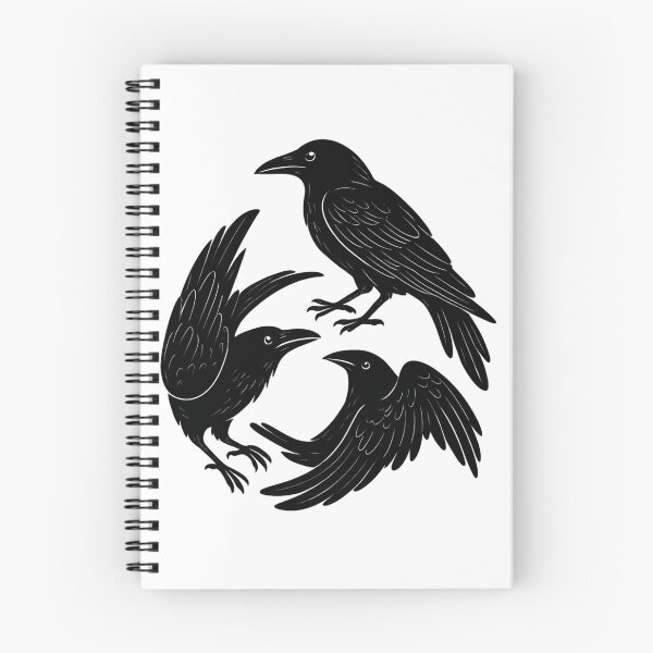 Item preview, Three Ravens Circle — Gothic Crow Symbol — Dark Academia Minimalist designed and sold by Mouraludia.
