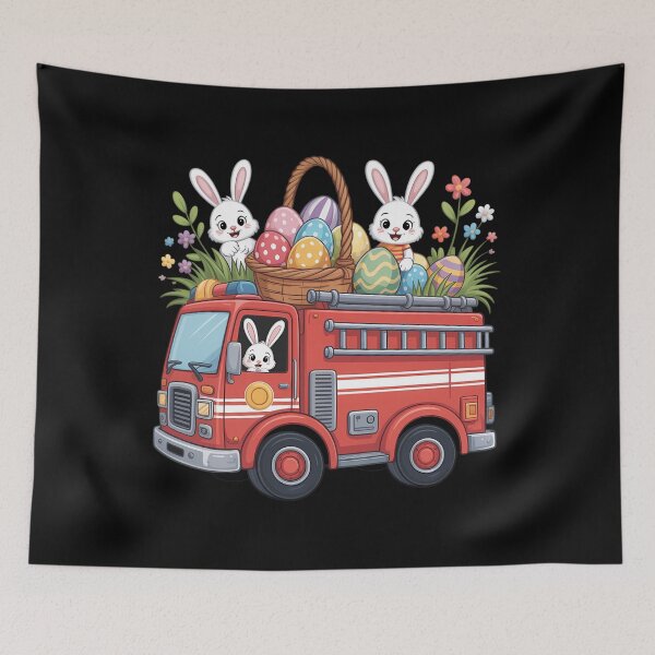 Item preview, Bunny Riding Firetruck Easter Day Firefighter Happy Easter designed and sold by Bandikonsalez.