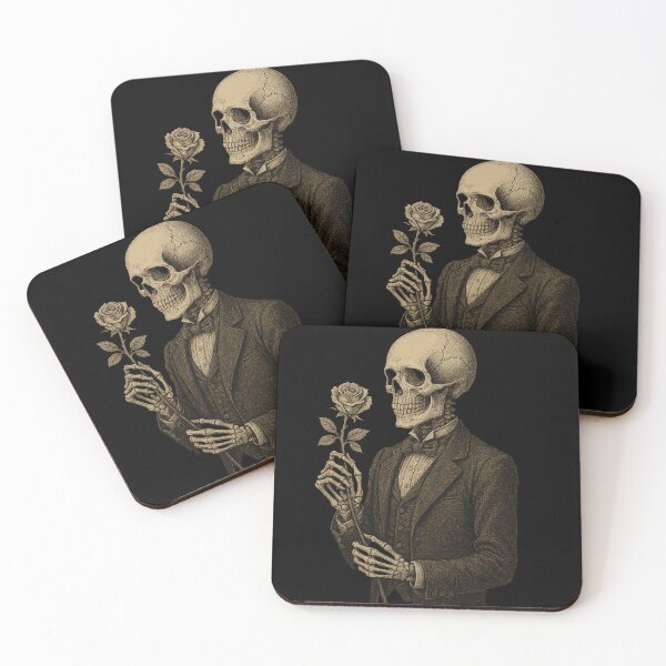 Item preview, Victorian Skeleton with Rose — Gothic Romantic Art — Dark Academia designed and sold by Mouraludia.