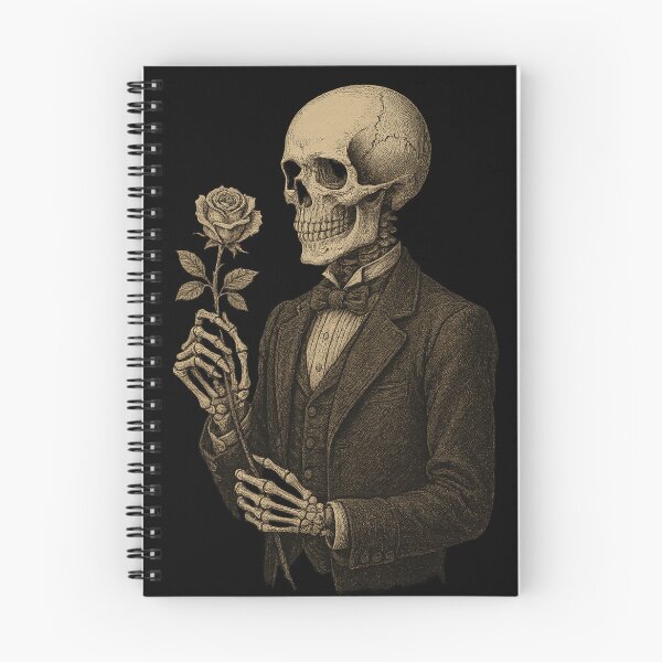 Item preview, Victorian Skeleton with Rose — Gothic Romantic Art — Dark Academia designed and sold by Mouraludia.