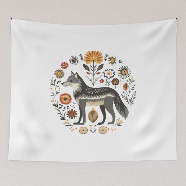 Item preview, Scandinavian folk art, Christmas Wolf designed and sold by xiao xuans.