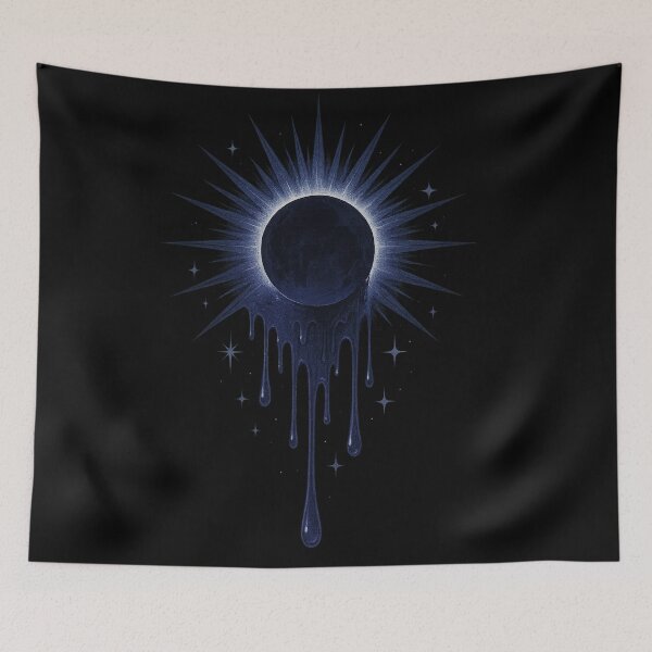 Item preview, Dripping Eclipse – Cosmic Dark Moon Aesthetic designed and sold by Mouraludia.