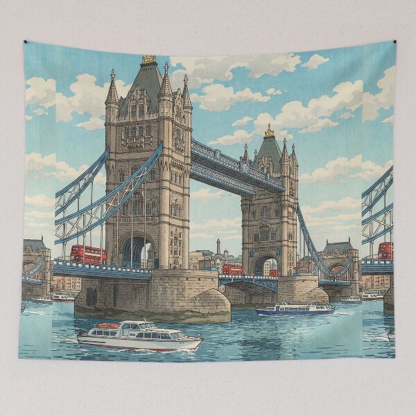 Item preview, London Tower Bridge Japanese Woodblock Print designed and sold by Takeda-art.