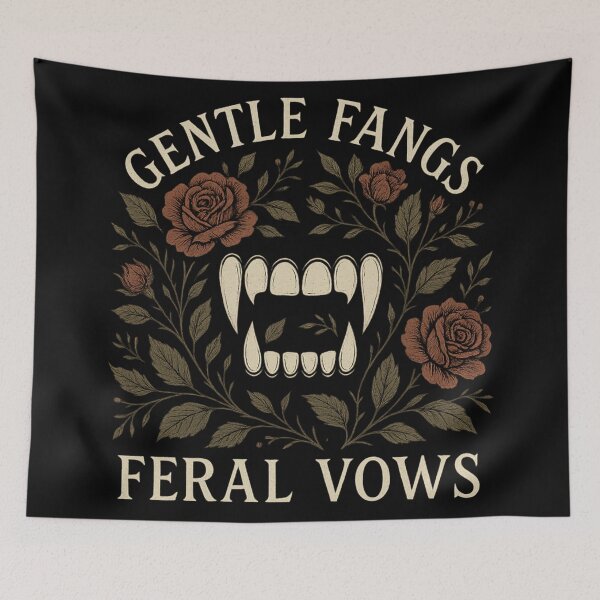Item preview, Gentle Fangs Feral Vows – Gothic Vampire Floral Art designed and sold by Mouraludia.