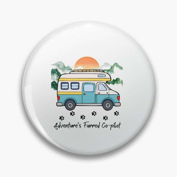 Aperçu de l'œuvre Le copilote à fourrure de l'aventure. Conception de camping-cars et de chats créée et vendue par SofikoDesigns.