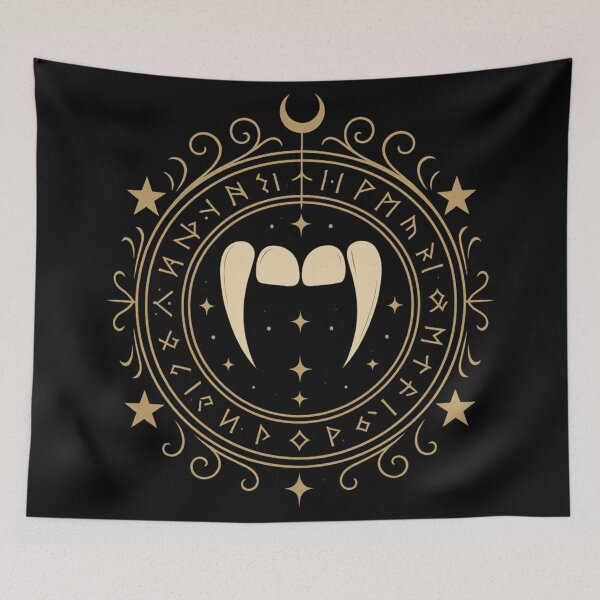 Item preview, Vampire Rune Sigil – Occult Fangs Celestial Magic Circle designed and sold by Mouraludia.