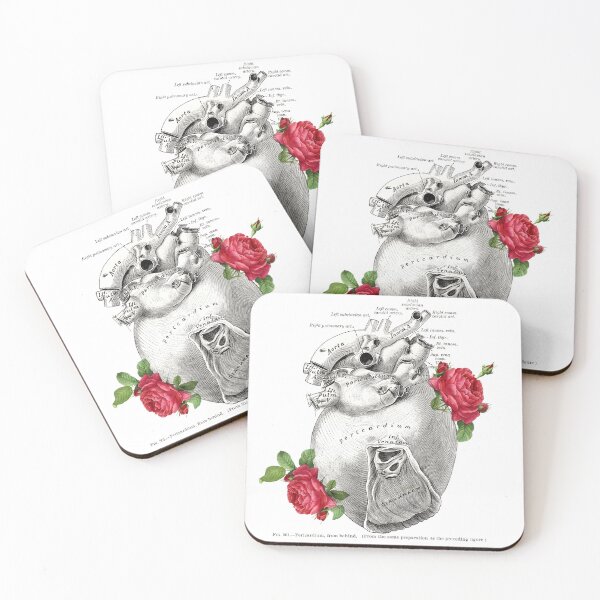 Item preview, Anatomy Heart Art Detailed Floral Drawing designed and sold by Anatomy Art Gallery.