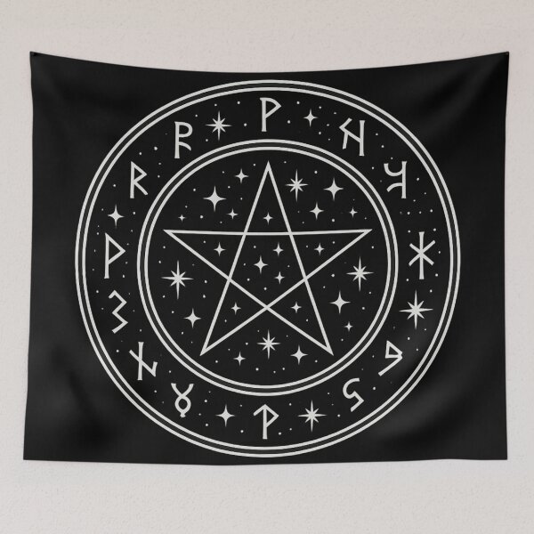 Item preview, Runic Pentacle Sigil – Norse Runes Occult Magic Circle designed and sold by Mouraludia.