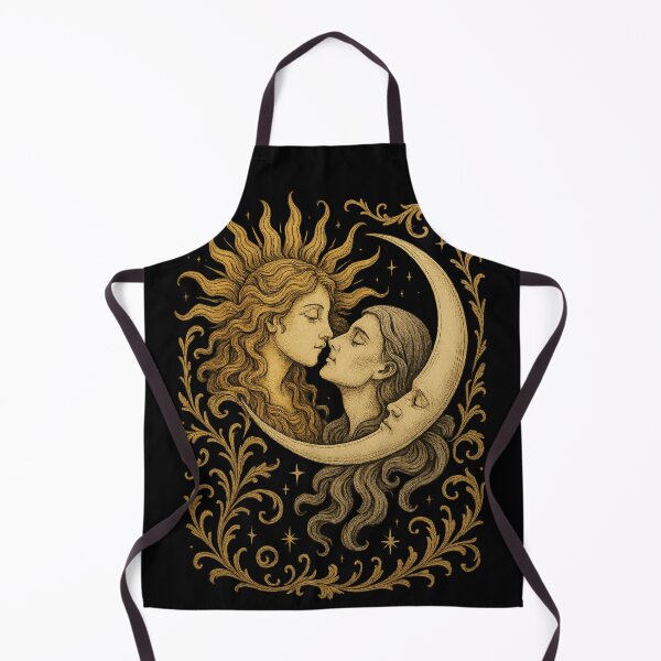 Item preview, Sun and Moon Lovers – Celestial Romance Vintage Art designed and sold by Mouraludia.