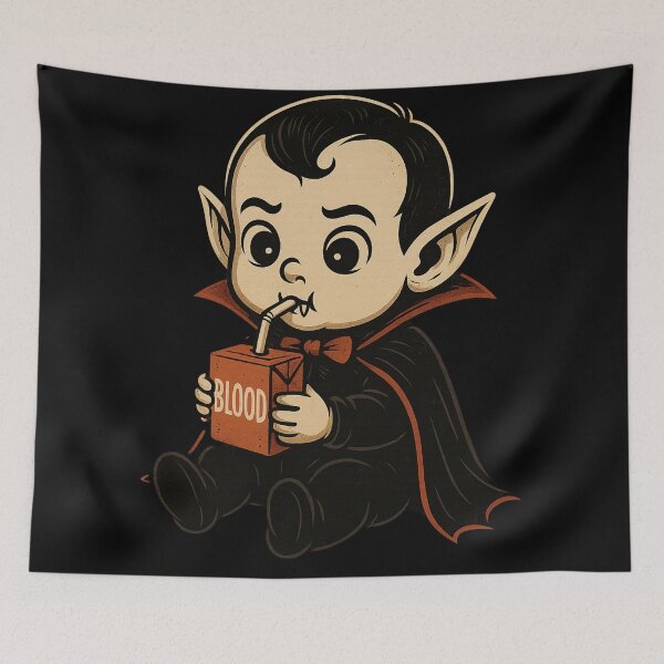 Item preview, Cute Baby Vampire – Blood Juice Box Halloween Design designed and sold by Mouraludia.