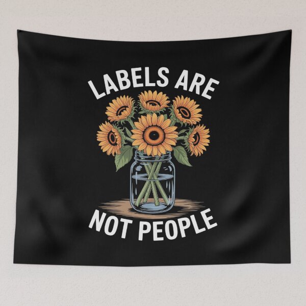 Item preview, Labels are for Jars not People Sunflower jar Flower Lovers designed and sold by ShelFisher.
