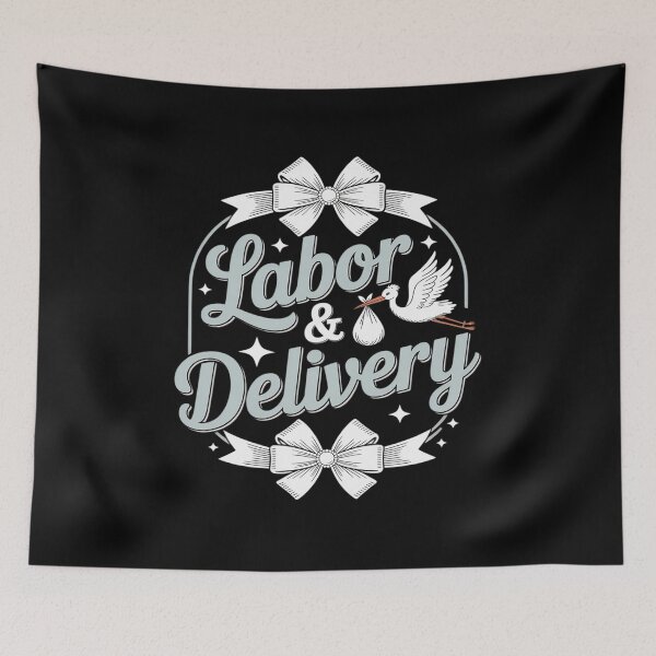 Item preview, Labor and Delivery Nurse with Coquette Bow Stork Squad designed and sold by ShelFisher.