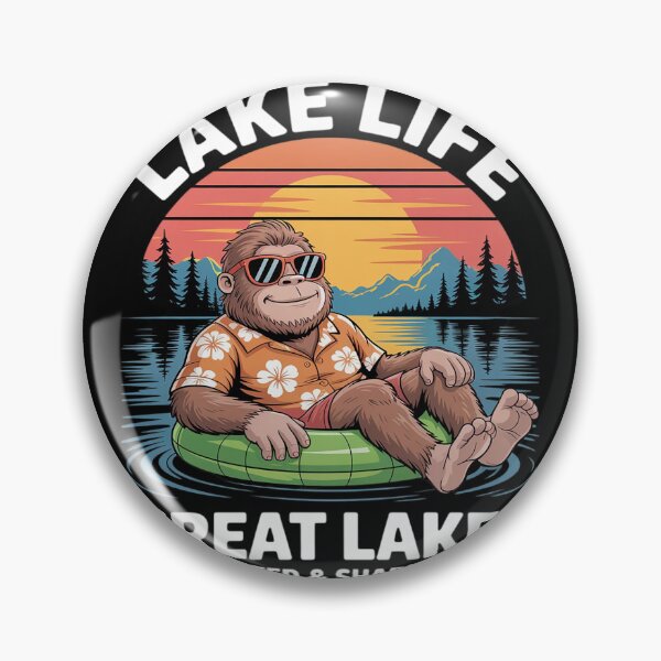 Item preview, Lake Life Bigfoot Drinking Great Lakes Unsalted Fishing designed and sold by Sandrhaus.