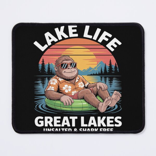 Item preview, Lake Life Bigfoot Drinking Great Lakes Unsalted Fishing designed and sold by Sandrhaus.