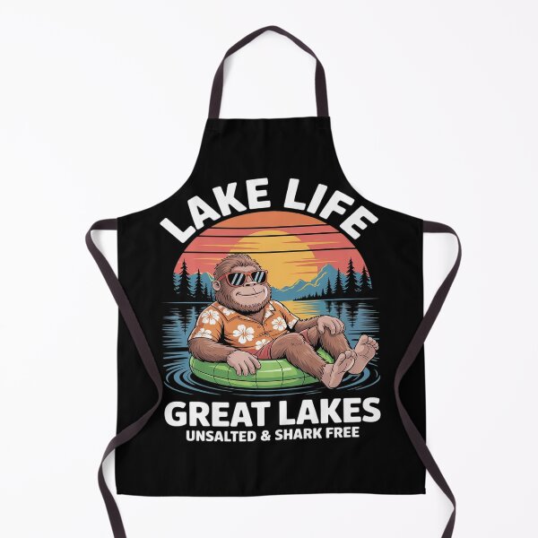 Item preview, Lake Life Bigfoot Drinking Great Lakes Unsalted Fishing designed and sold by Sandrhaus.