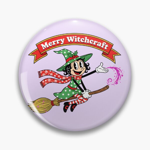 Item preview, Rubber Hose Christmas Witch Flying with Magic Sparkles designed and sold by SeGoArtDesign.