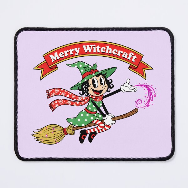 Item preview, Rubber Hose Christmas Witch Flying with Magic Sparkles designed and sold by SeGoArtDesign.