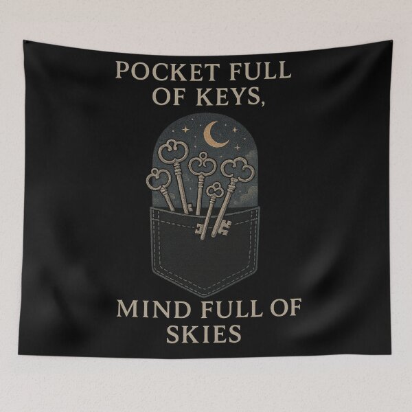 Item preview, Pocket Full of Keys, Mind Full of Skies – Whimsical Daydreamer Design designed and sold by Mouraludia.