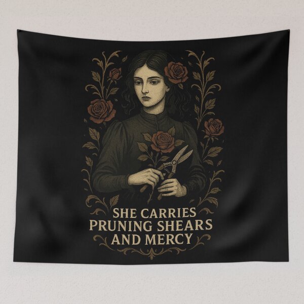 Item preview, Gothic Gardener – She Carries Pruning Shears and Mercy designed and sold by Mouraludia.