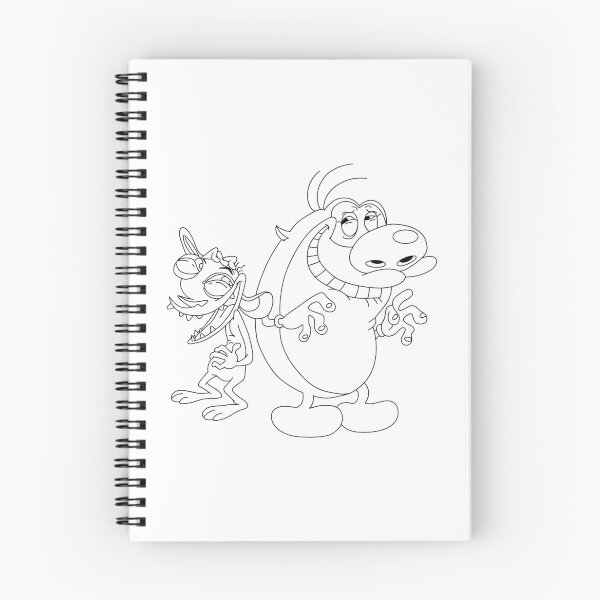 Item preview, Hand drawn Ren and Stimpy line art colouring coloring designed and sold by Lumennyxart.