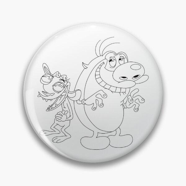 Item preview, Hand drawn Ren and Stimpy line art colouring coloring designed and sold by Lumennyxart.
