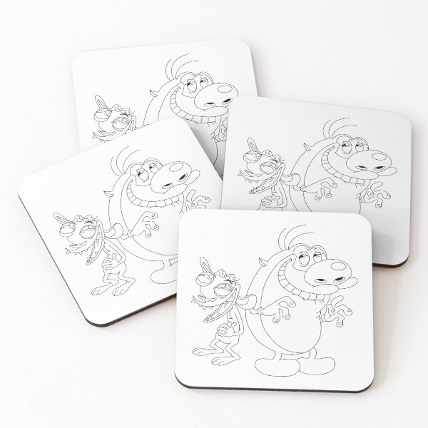 Item preview, Hand drawn Ren and Stimpy line art colouring coloring designed and sold by Lumennyxart.